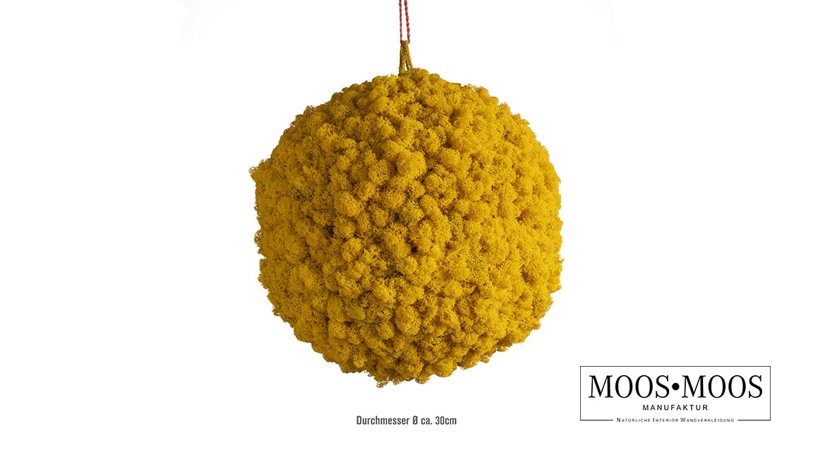 Moosball aus Islandmoos Sonnengelb
