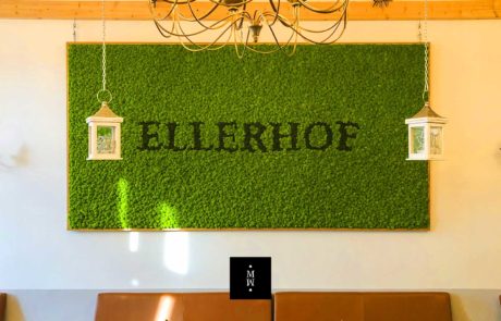 Moosbild aus Islandmoos mit Logo Restaurant Ellerhof