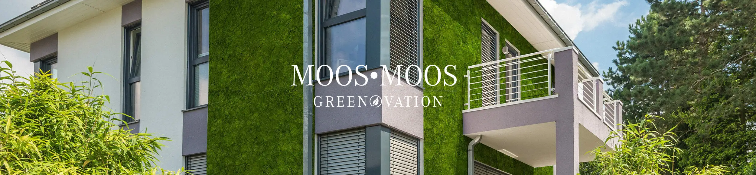 Greenovation Titelbild. Fassadenbegrünung mit Moos